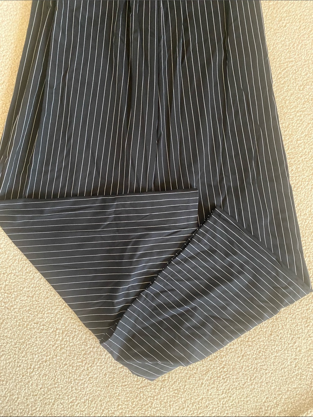 XLARGE. HALARA V NECK RUCHED STRIPED EASY PEEZY JUMPSUIT - Picture 7 of 10